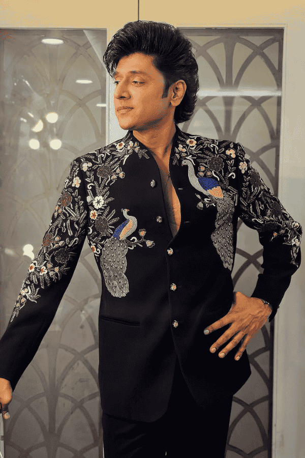 black bandhgala jodhpuri suit for men